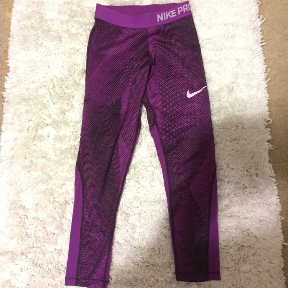 Purple Nike Pro Leggings